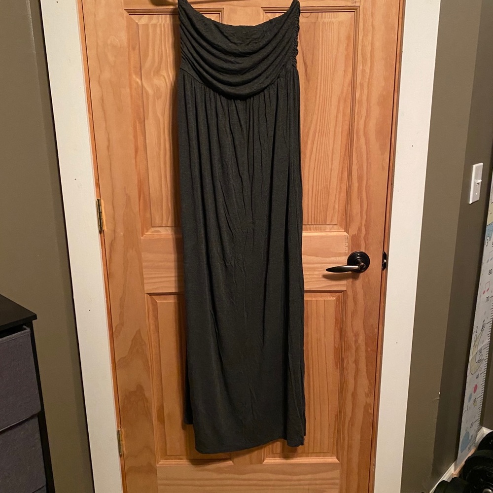 Grey maternity maxi dress